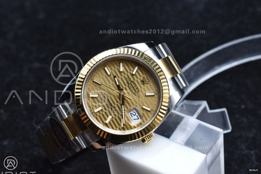 Textured Clean 904L DateJust 1:1 VR3235 126333 YG Oyster Dial 41 Steel YG on SS Edition Best Bracelet 0504